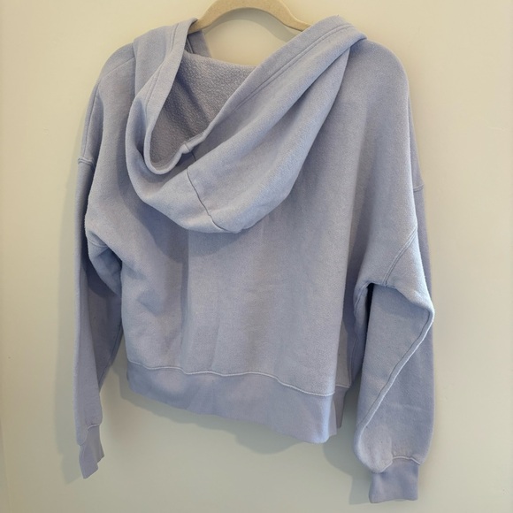 Free People Movement Believe It Hooded Lace Up Pullover Sweatshirt Blue - Picture 6 of 7